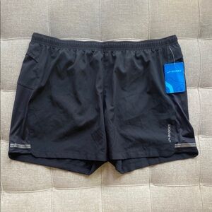 New With Tags Brooks Black Sherpa 5"  Running Shorts